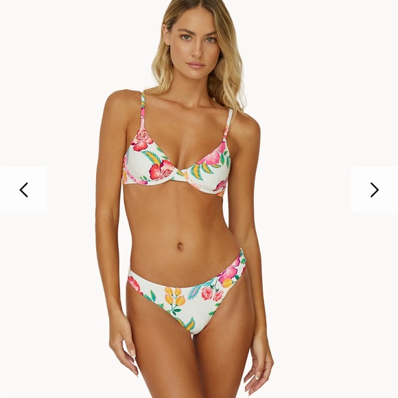 PQ Swim Other - PQ Swim Floral Bikini Set - Pink and Green Mita